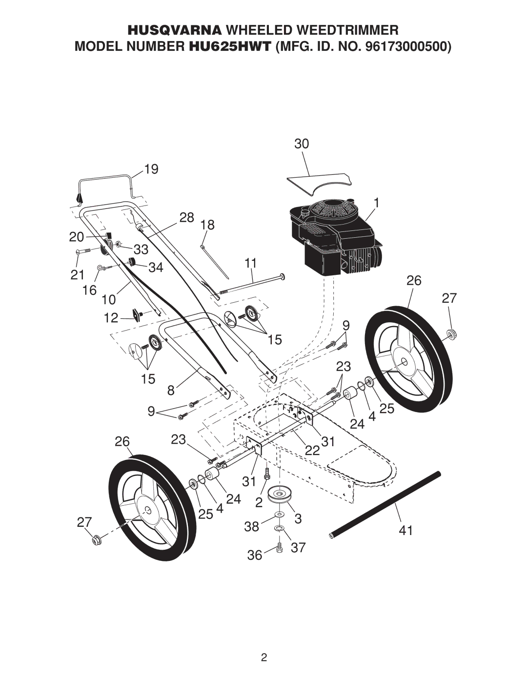 Husqvarna 961730005 manual Husqvarna Wheeled Weedtrimmer 