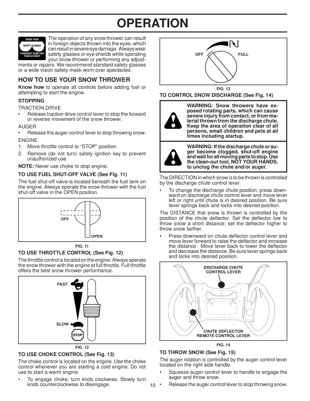 Husqvarna 96193002300 manual HOW to USE Your Snow Thrower, Stopping 