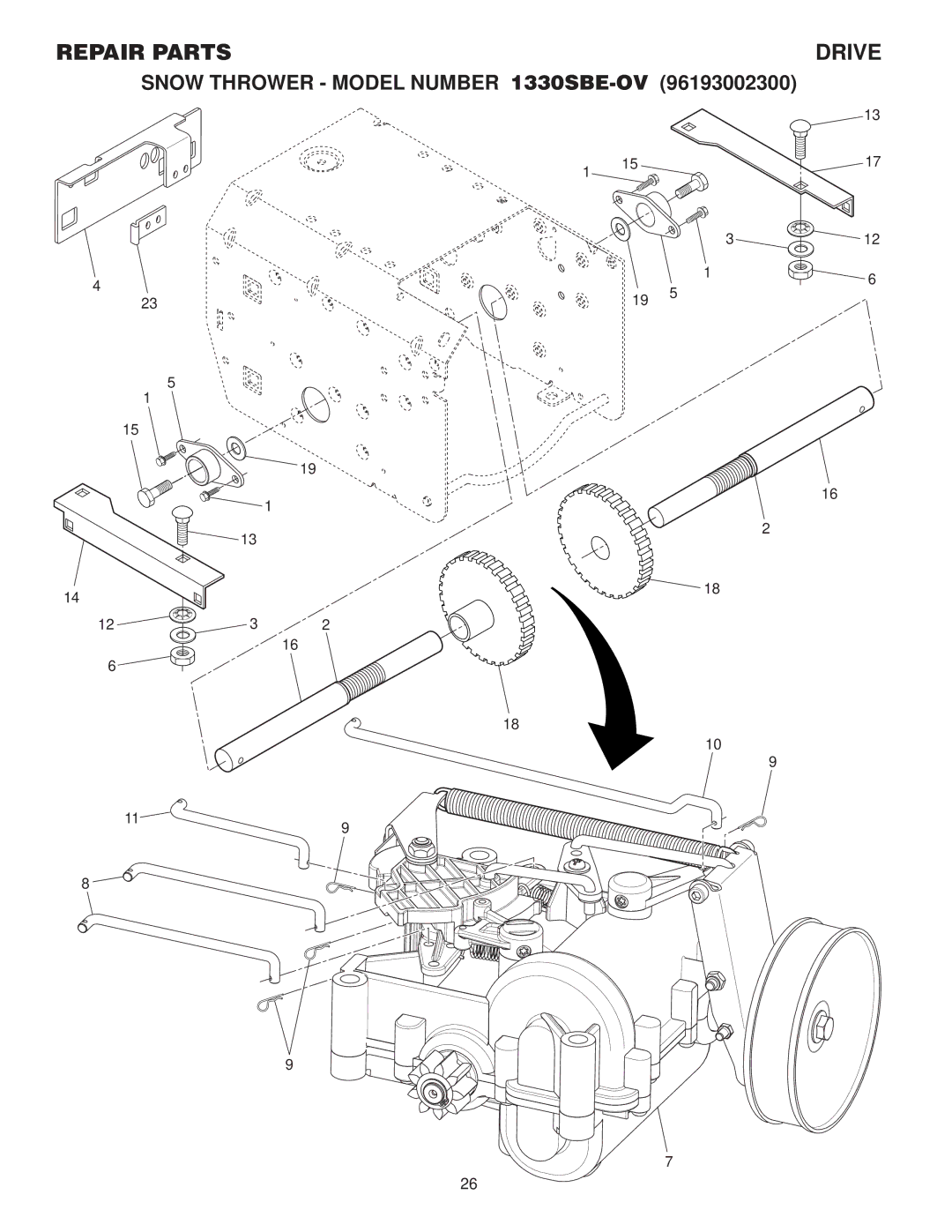 Husqvarna 96193002300 manual Drive 