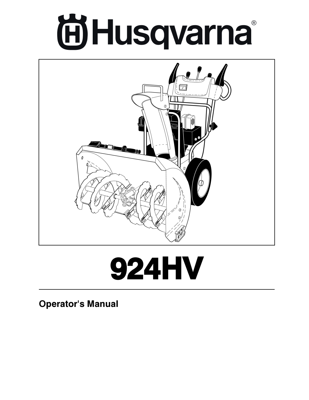 Husqvarna 924HV, 96193005200 manual Operators Manual 