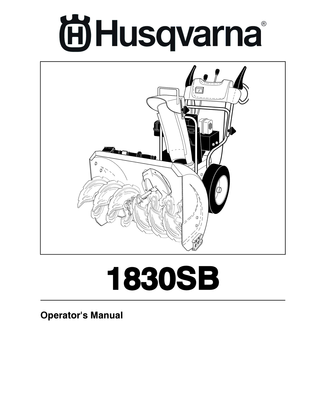 Husqvarna 96193006500 manual 1830SB 