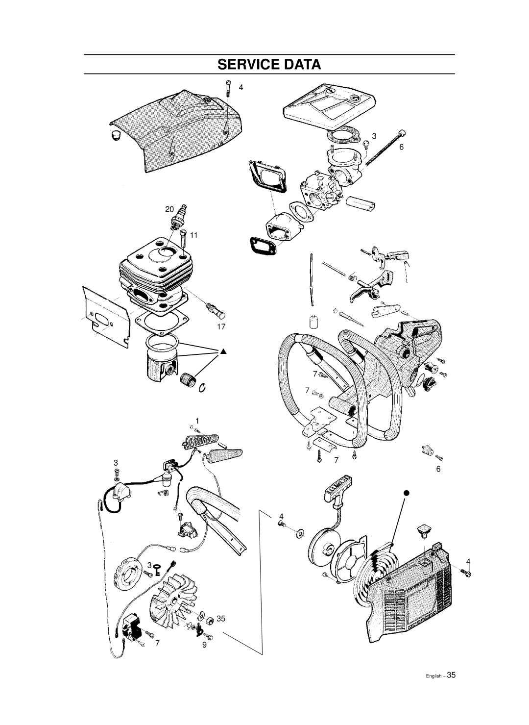 Husqvarna 1018855-26, 965030298, 965030296 manual Service Data 