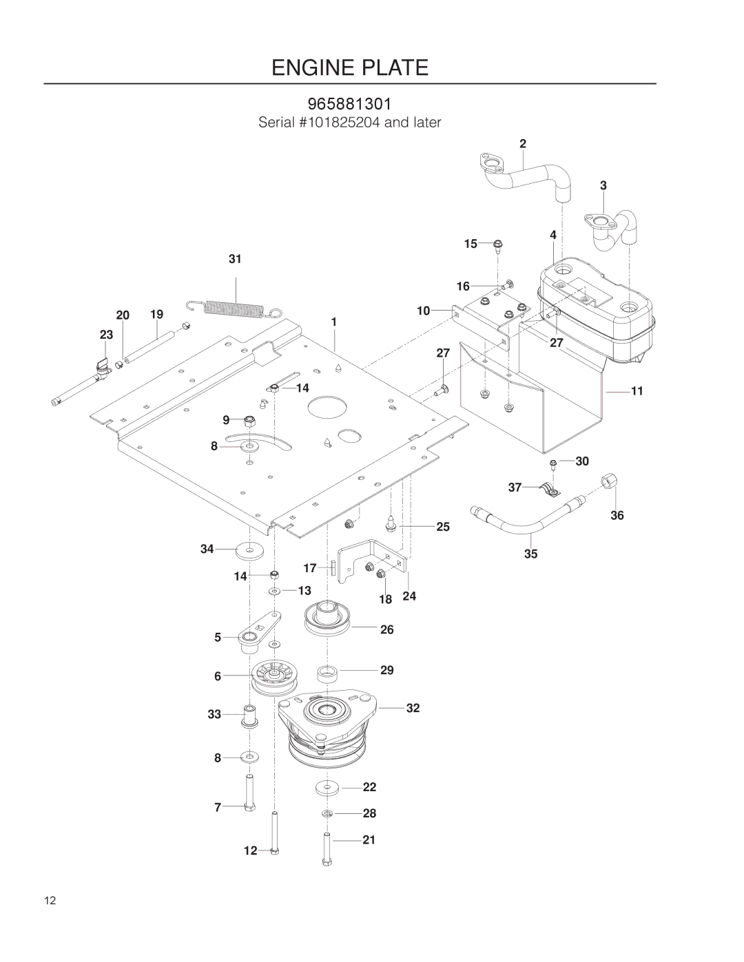 Husqvarna 965921501, 965881401, 965881301, 966495701, 966514801, RZ5424, RZ5422, RZ4619, RZ4219F manual Serial #101825204 and later 