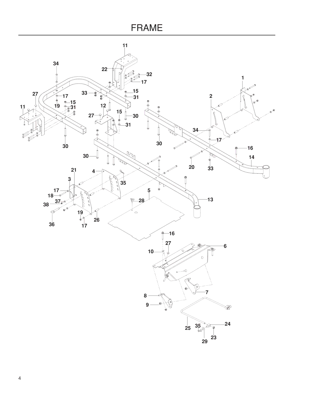 Husqvarna 966514801, 965881401, 965881301, 965921501, 966495701, RZ5424, RZ5422, RZ4619, RZ4219F, RZ4219 BF manual Frame 