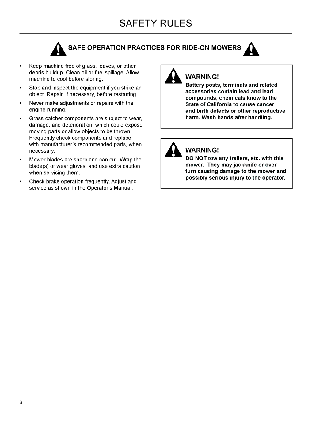 Husqvarna 966004401, 965 610901, 115 149727 R01 manual Safety Rules 