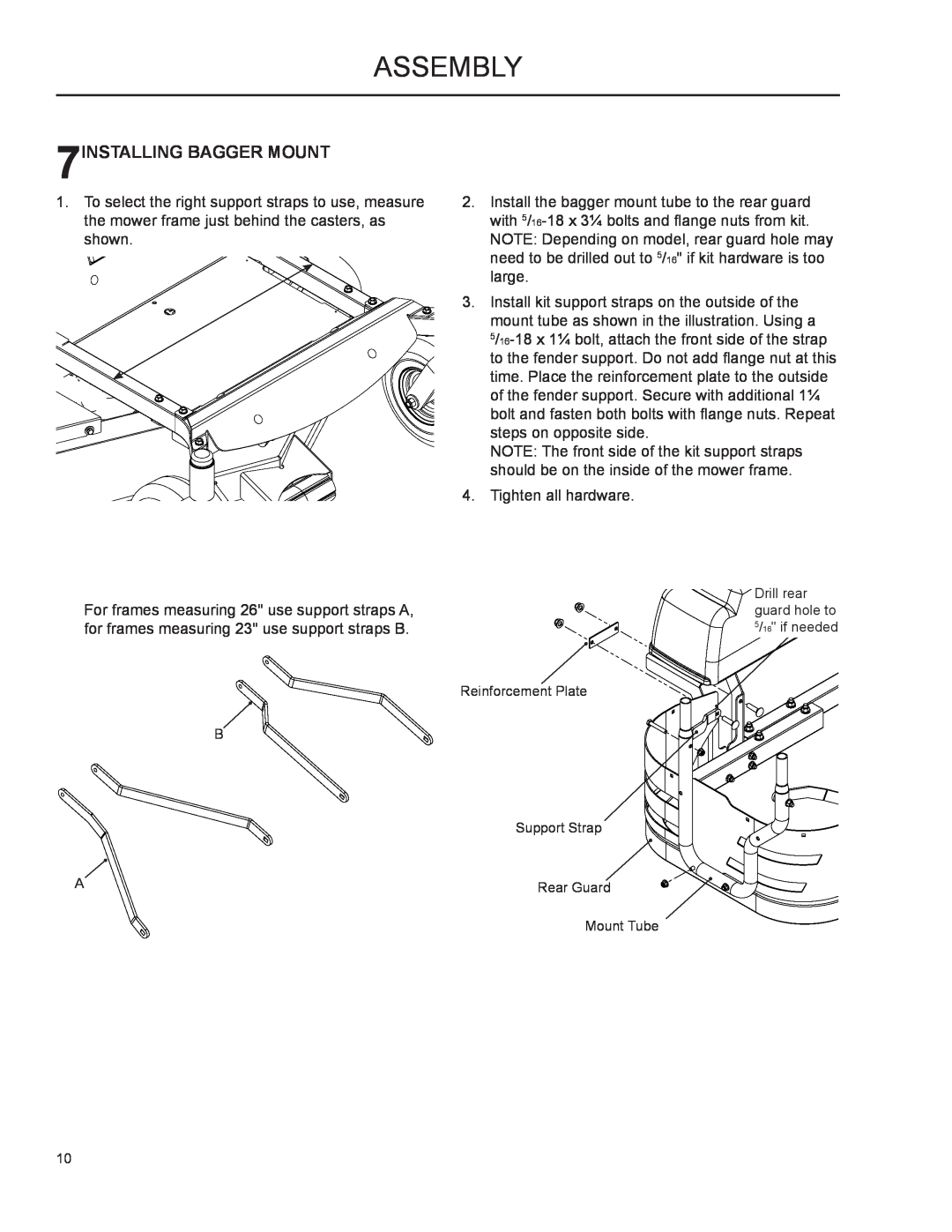 Husqvarna 2009-01, 966004501 manual 7INSTALLING BAGGER MOUNT, Assembly 