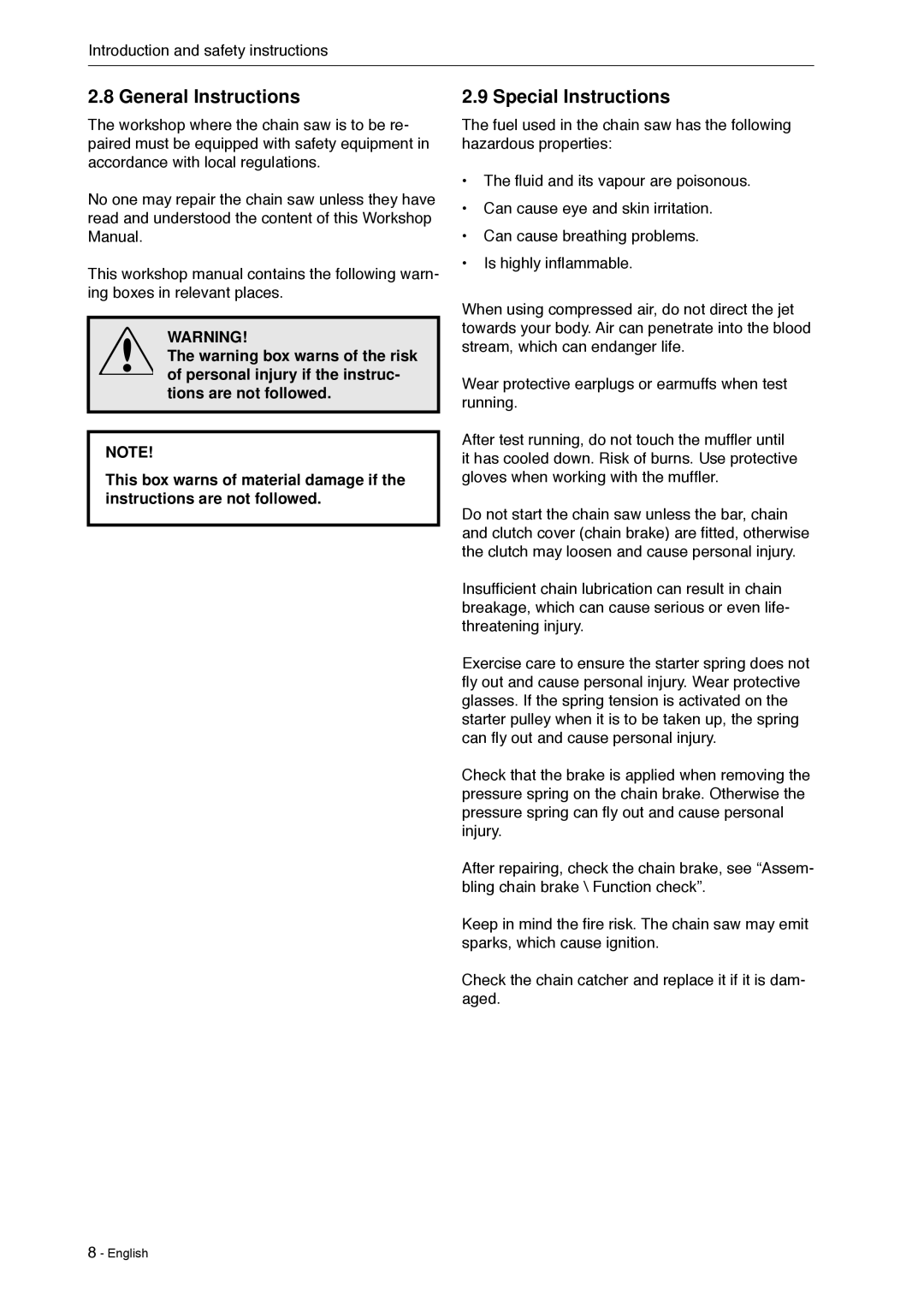 Husqvarna 966451906 manual General Instructions, Special Instructions 