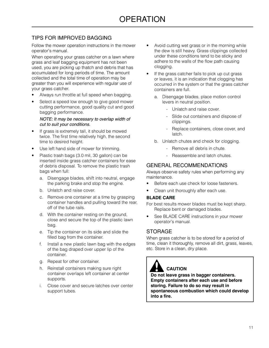 Husqvarna 966529103 manual Operation, Blade Care 