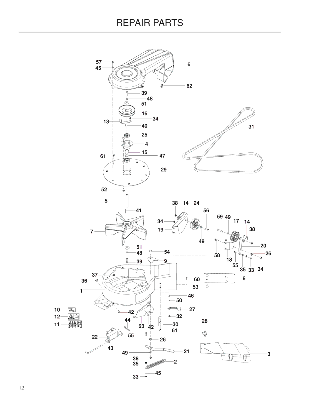 Husqvarna 966529103 manual Repair Parts 