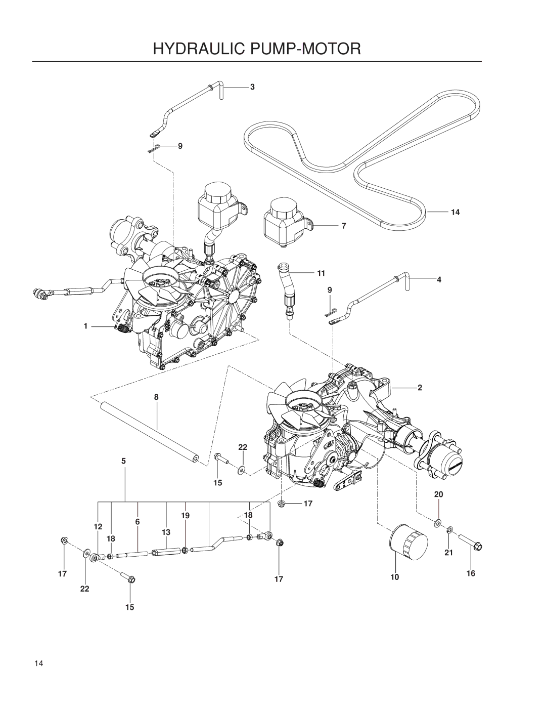 Husqvarna P-ZT60 / 966613502 warranty Hydraulic PUMP-MOTOR 