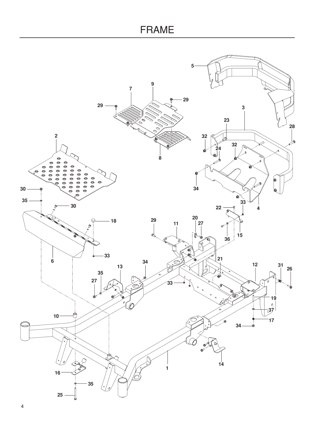 Husqvarna P-ZT60 / 966613502 warranty Frame 