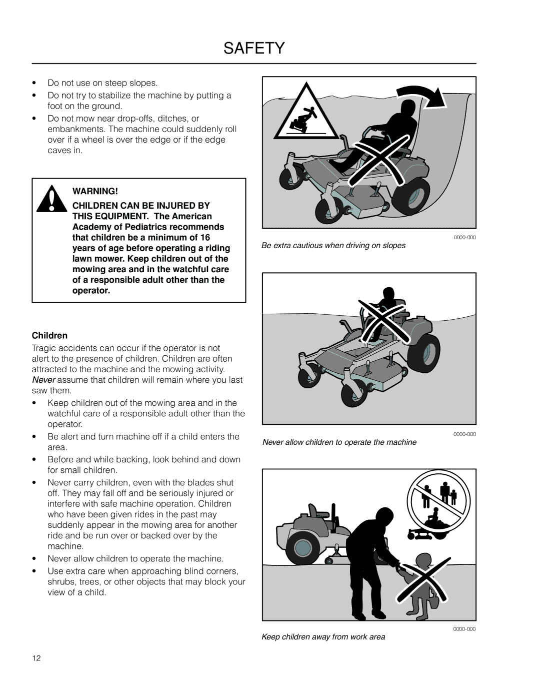 Husqvarna 966553901, 966614701, 966614401, PZ34FX BF, PZ6034FX warranty Be extra cautious when driving on slopes 