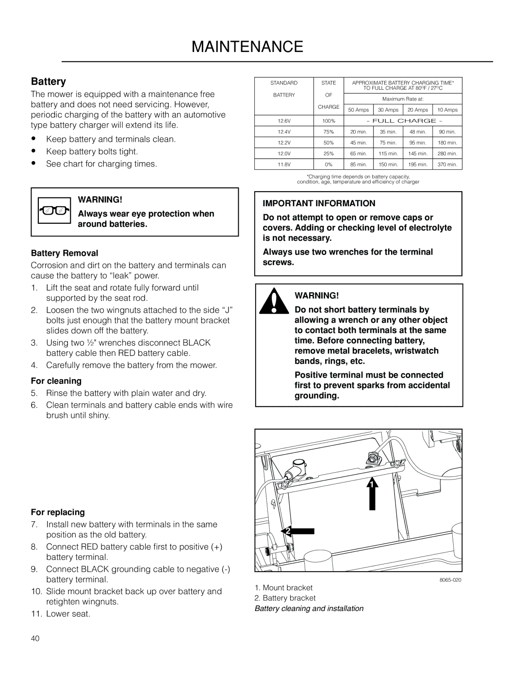 Husqvarna 966614701, 966614401, 966553901, PZ34FX BF, PZ6034FX warranty Battery, For cleaning, For replacing 