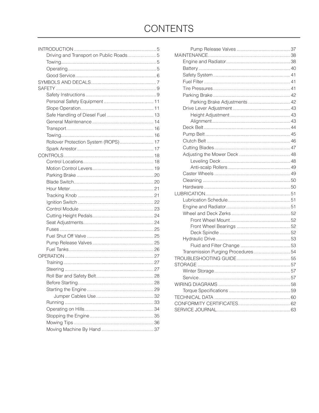 Husqvarna PZ29D CE, 966616701 manual Contents 