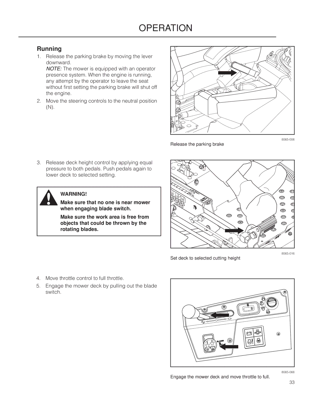 Husqvarna PZ29D CE, 966616701 manual Running 