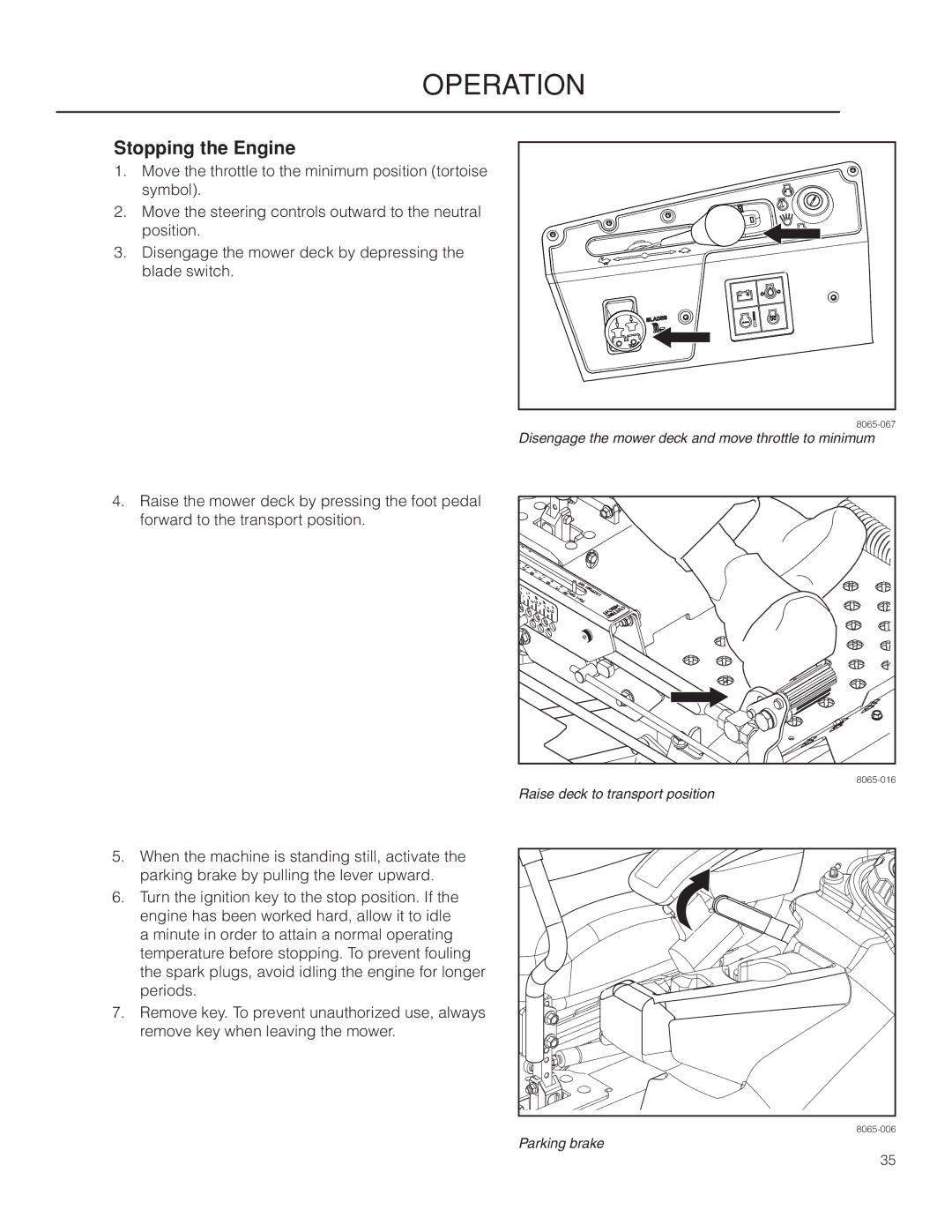 Husqvarna PZ29D CE, 966616701 manual Stopping the Engine 