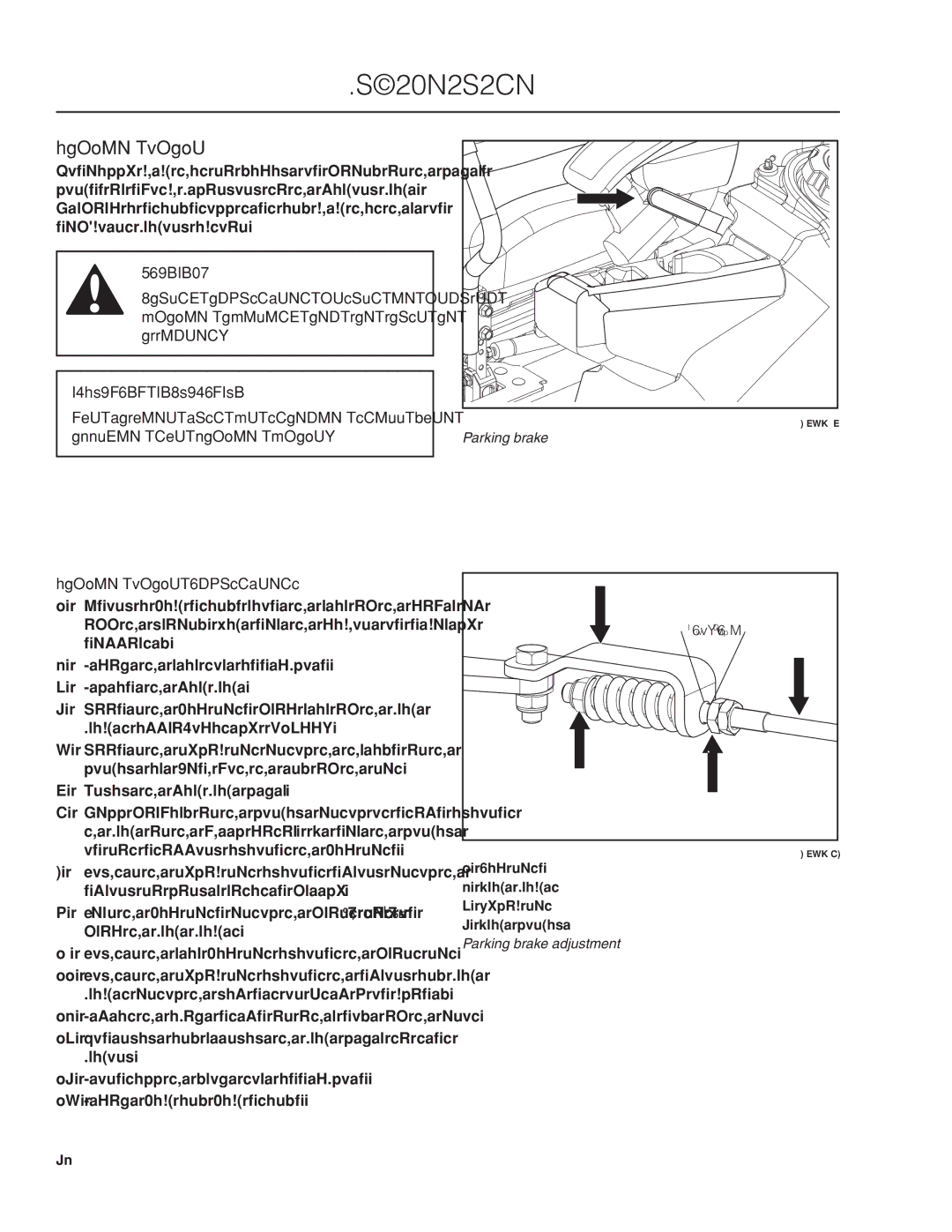 Husqvarna 966616701, PZ29D CE manual Parking brake adjustment 