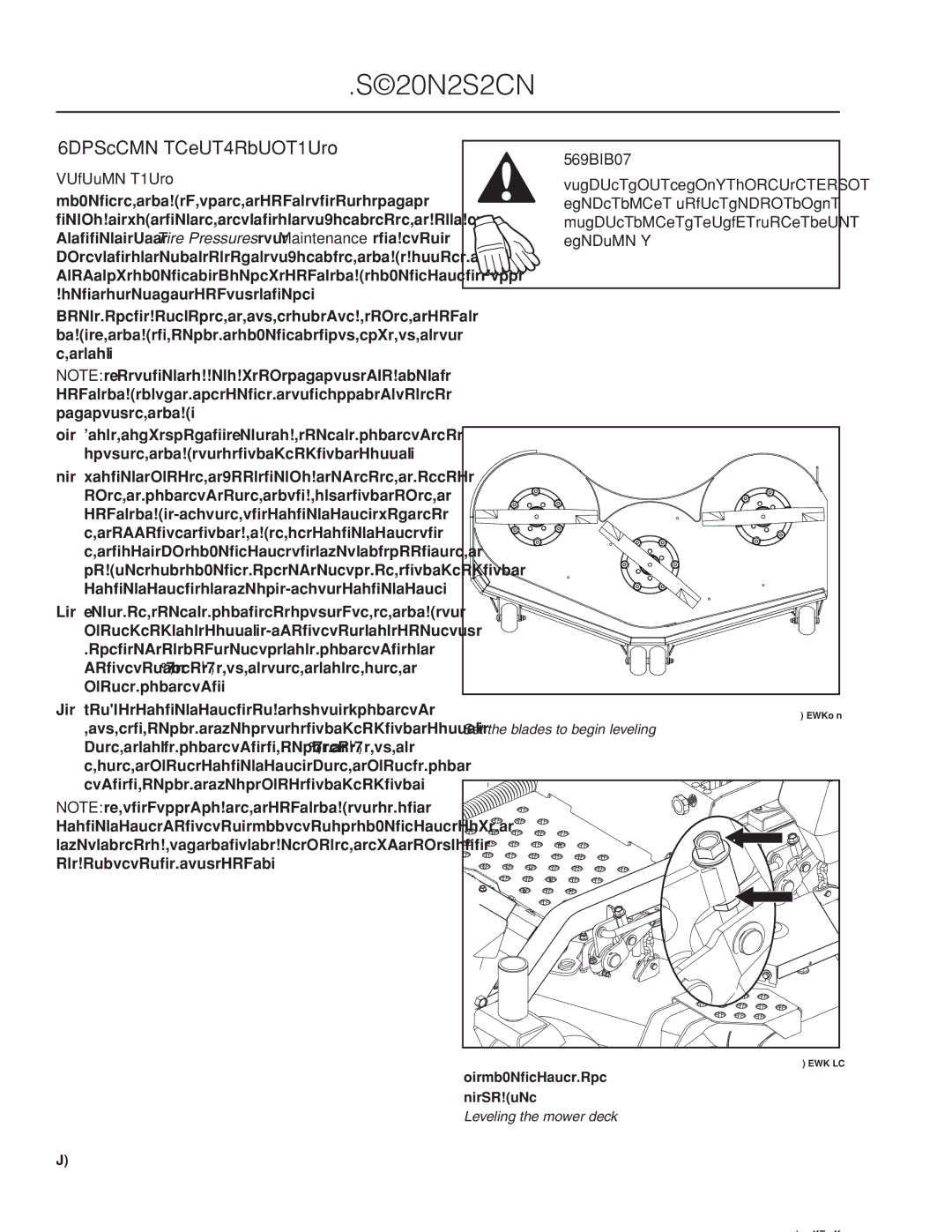 Husqvarna 966616701, PZ29D CE manual Adjusting the Mower Deck, Leveling Deck 