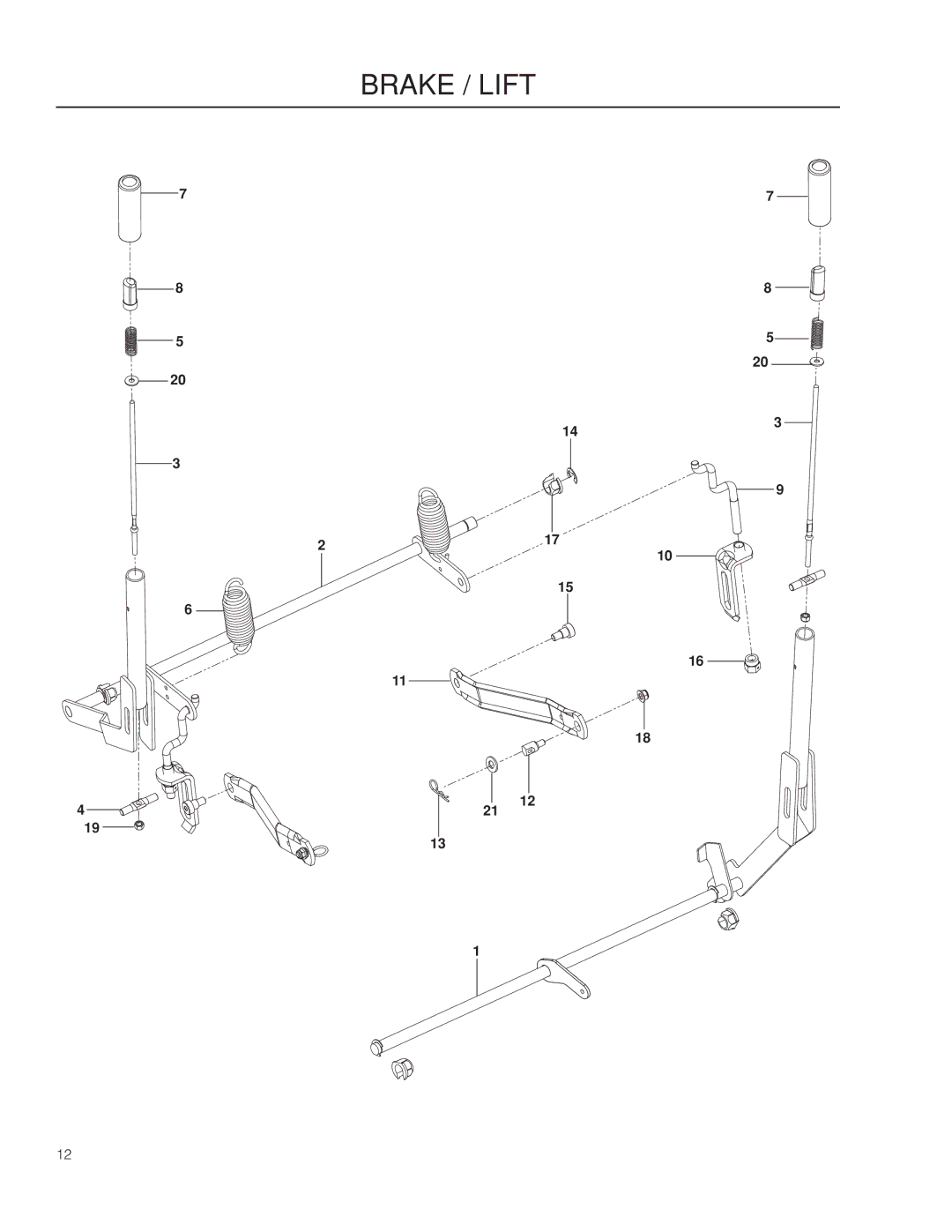 Husqvarna 966659501, EZ4824 CA warranty Brake / Lift 