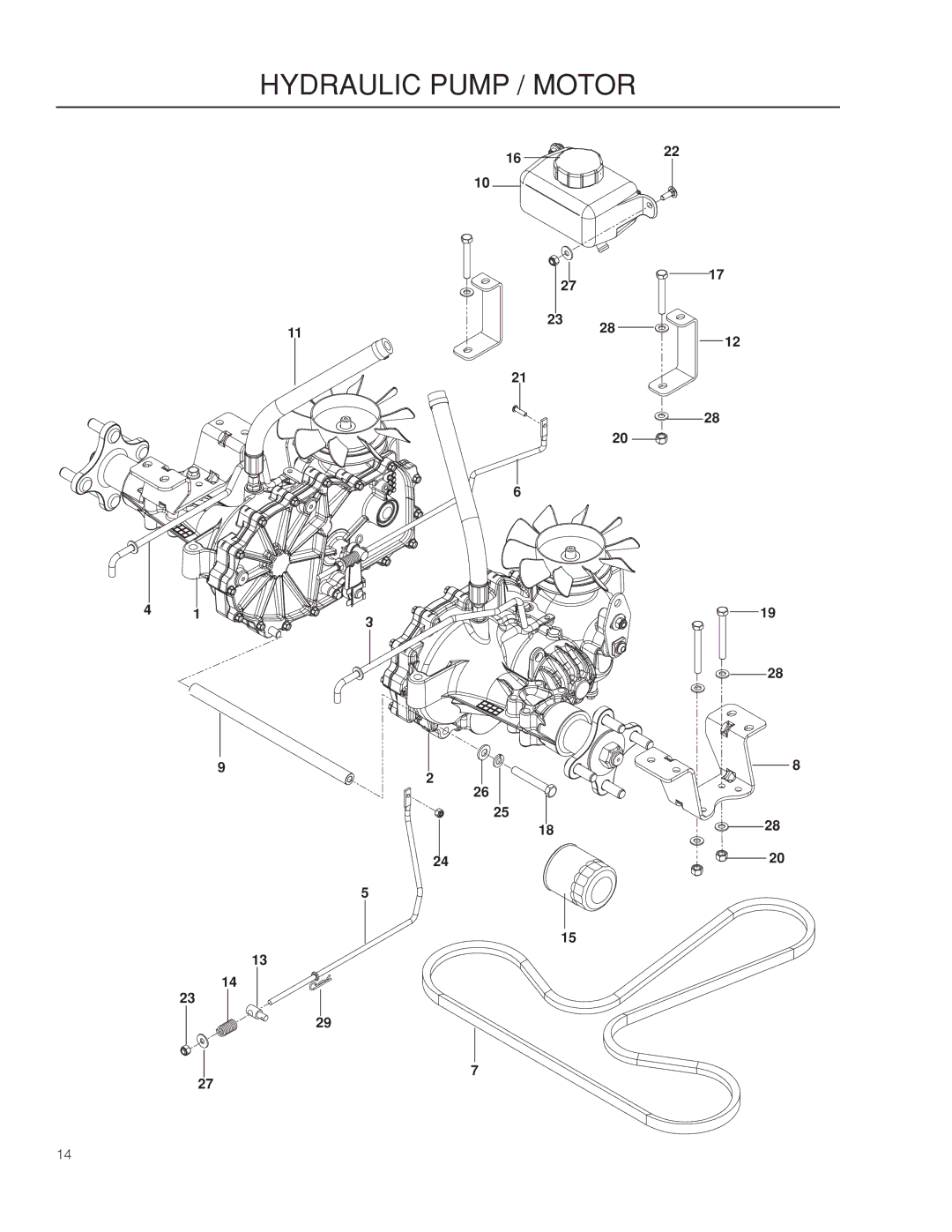 Husqvarna 966659501, EZ4824 CA warranty Hydraulic Pump / Motor 