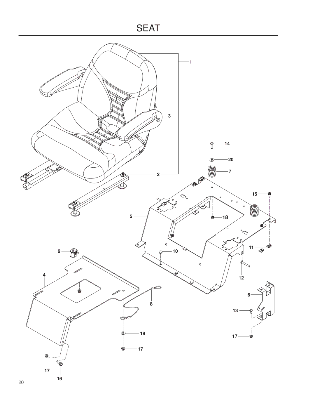 Husqvarna 966659501, EZ4824 CA warranty Seat 