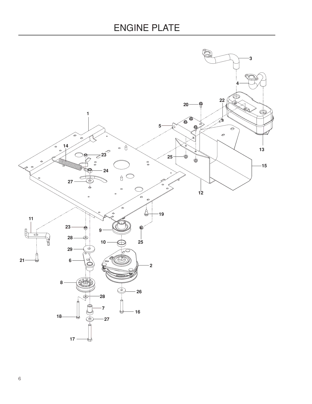 Husqvarna 966659501, EZ4824 CA warranty Engine Plate 