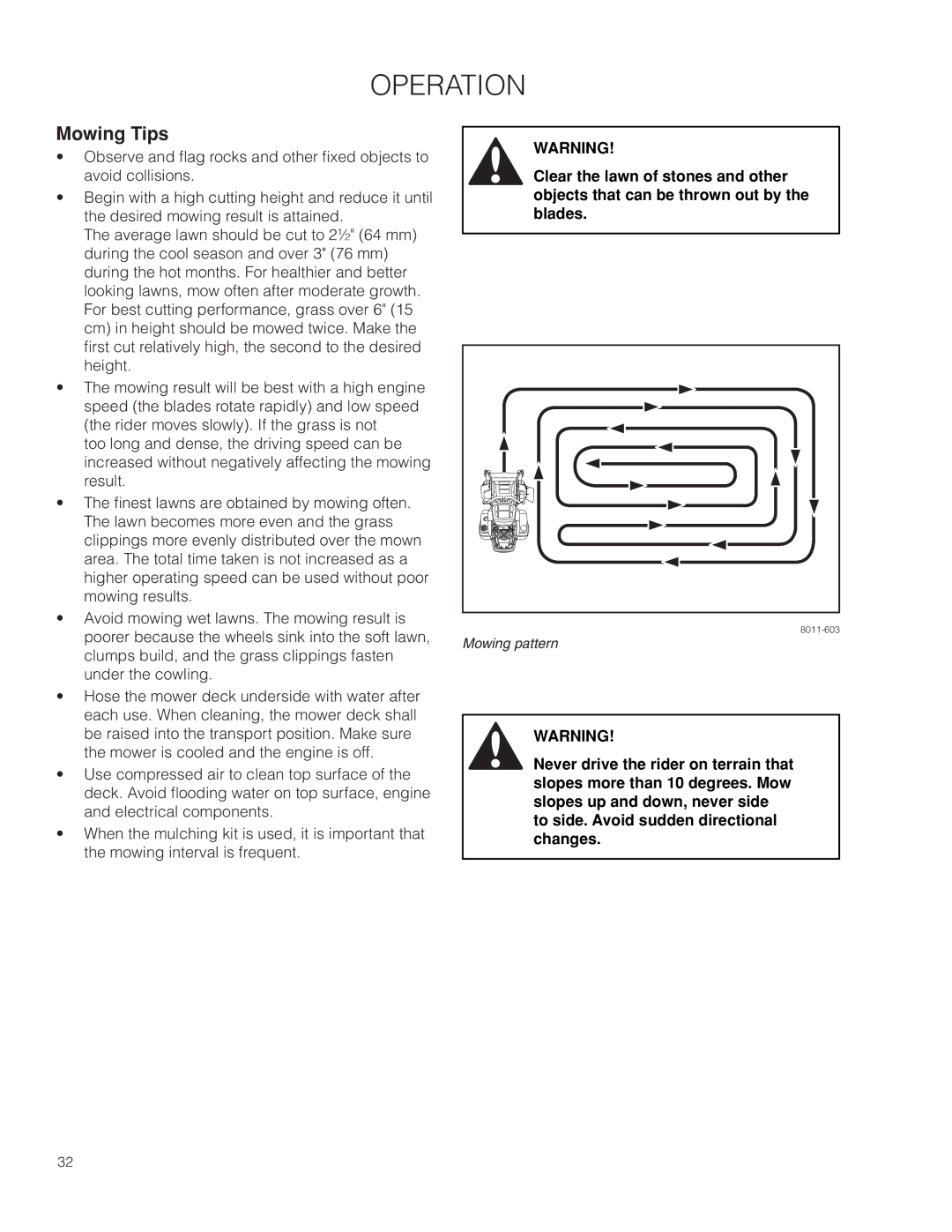 Husqvarna 966659502, EZ4824TF BF warranty Mowing Tips 