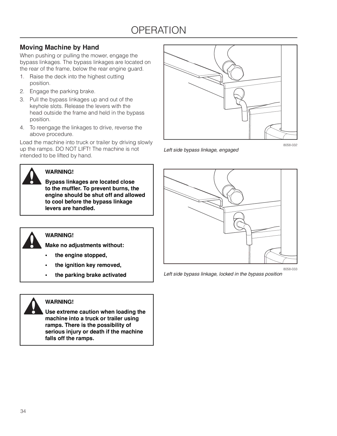 Husqvarna 966659502, EZ4824TF BF warranty Moving Machine by Hand 