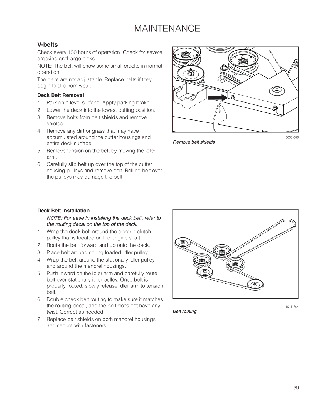 Husqvarna EZ4824TF BF, 966659502 warranty Belts, Deck Belt Removal 