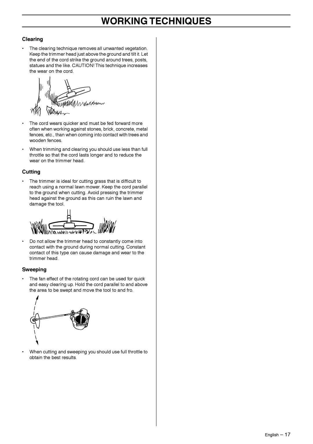 Husqvarna 966765403 manual Clearing 