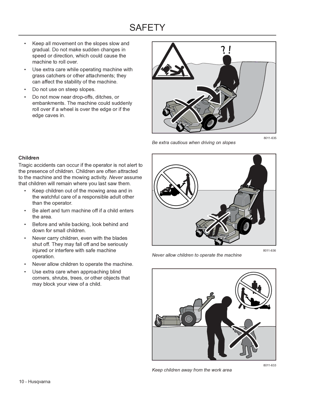 Husqvarna 966947005, 966947008, WHF3617 manual Children 