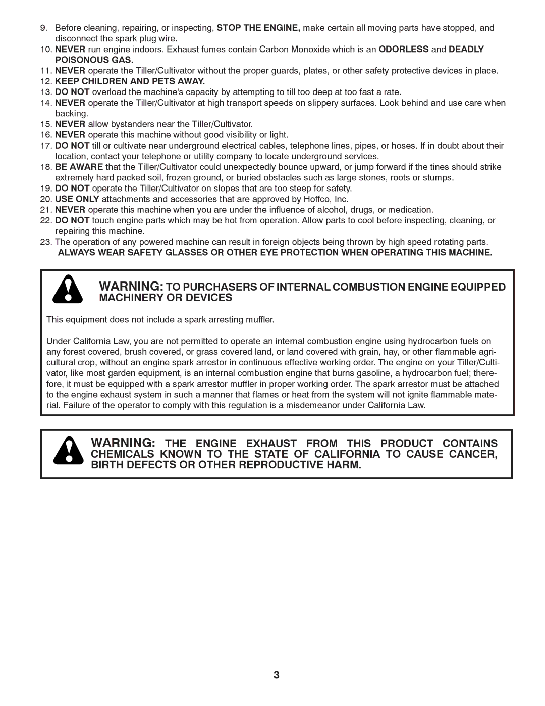 Husqvarna 966957301 specifications Poisonous GAS, Keep Children and Pets Away 