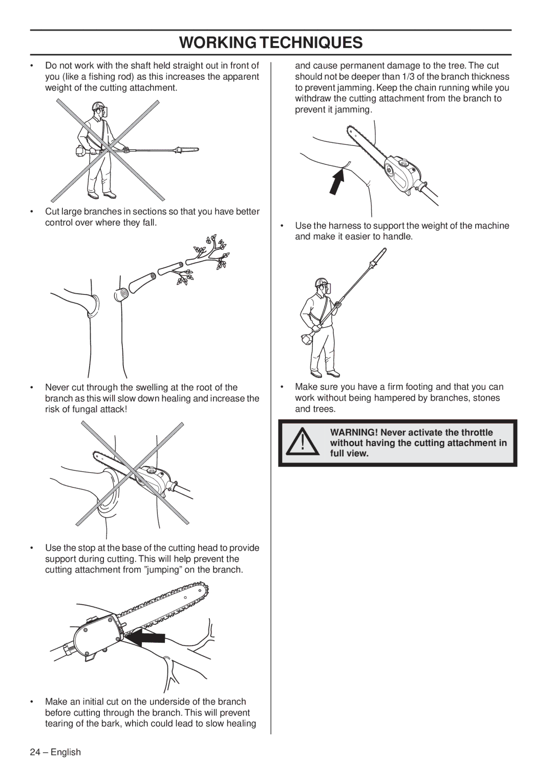 Husqvarna 966976701 manual Without having the cutting attachment in full view 