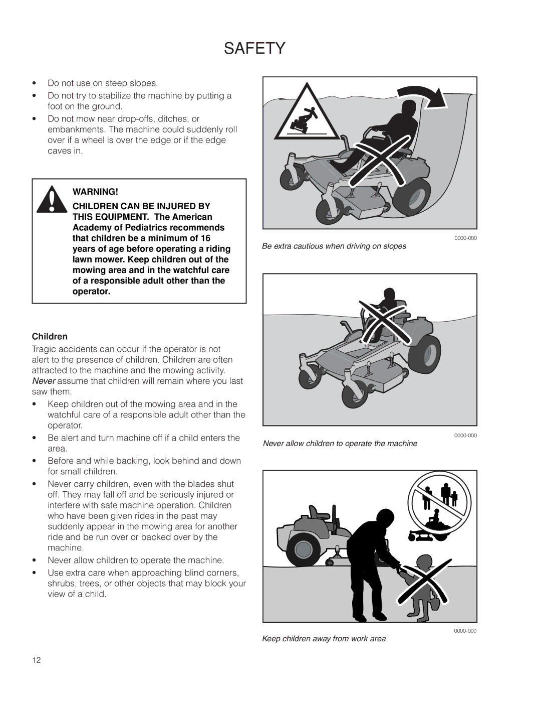 Husqvarna 967004001, 966614001, PZ5430, PZ5426FX warranty Be extra cautious when driving on slopes 