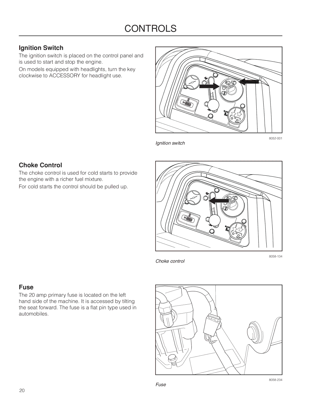 Husqvarna 967009803, RZ46215 warranty Ignition Switch, Choke Control, Fuse 