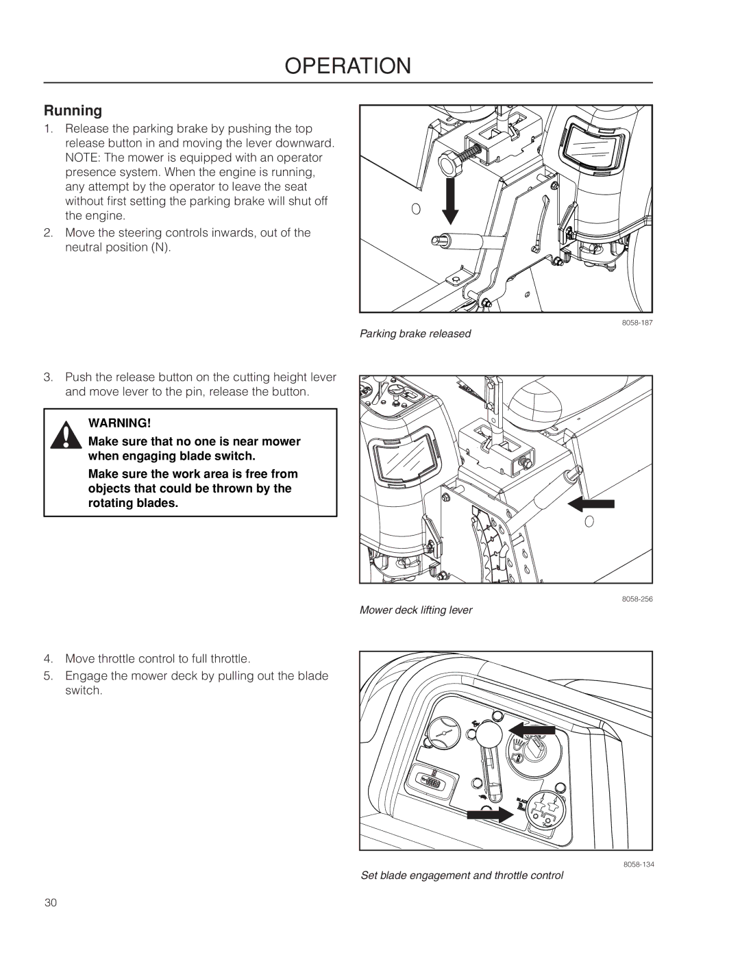 Husqvarna 967009803, RZ46215 warranty Running 