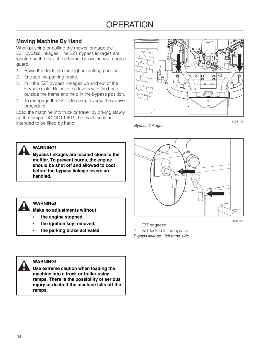 Husqvarna 967009803, RZ46215 warranty Moving Machine By Hand 