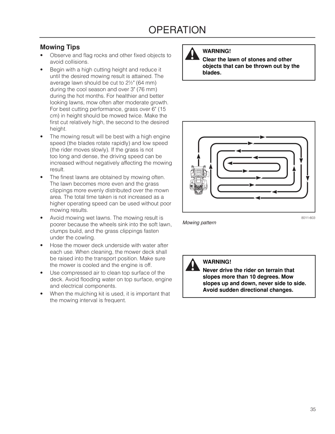 Husqvarna 967277601 warranty Mowing Tips 