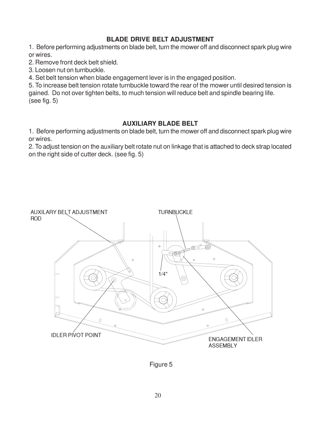 Husqvarna 968999101 / W3212A, 968999110 / W4815A, 968999107 / W3213A manual Blade Drive Belt Adjustment, Auxiliary Blade Belt 