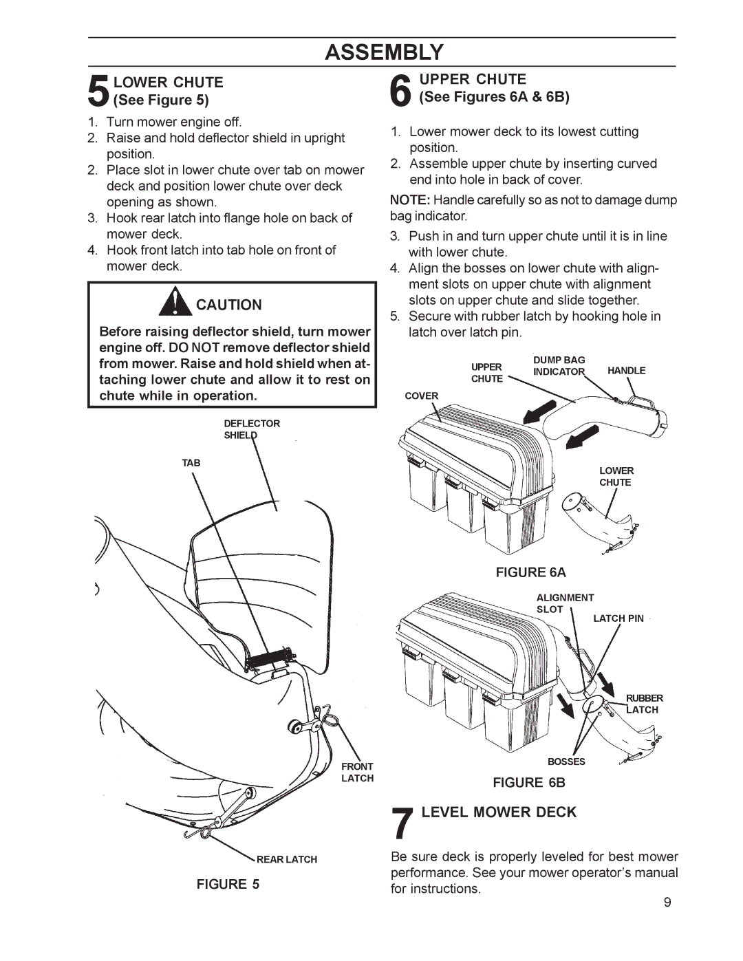 Husqvarna 968999211 / CZ48 manual 5LOWER Chute, Level Mower Deck 