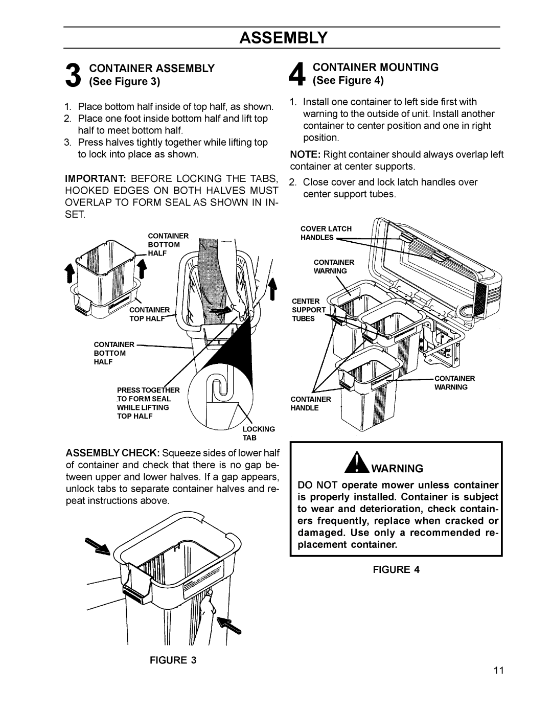 Husqvarna 968999211 manual Container Assembly Container Mounting 