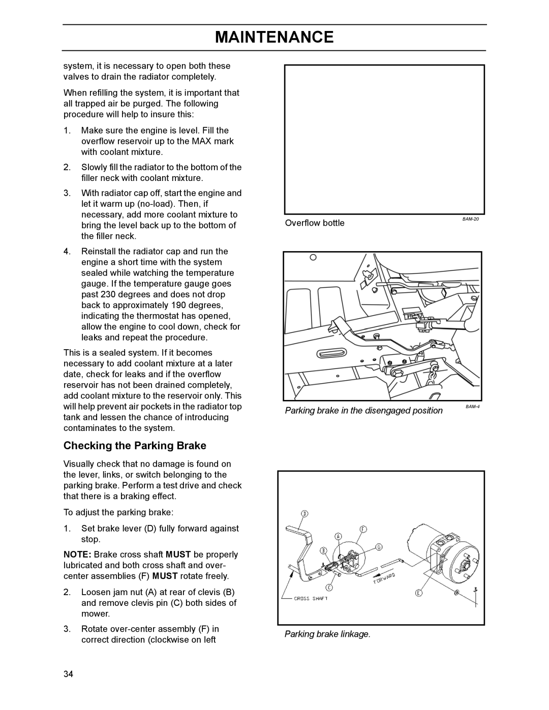 Husqvarna 968999218, 968999214, 968999216, BZ7234D, BZ6127D, BZ6134D manual Checking the Parking Brake 