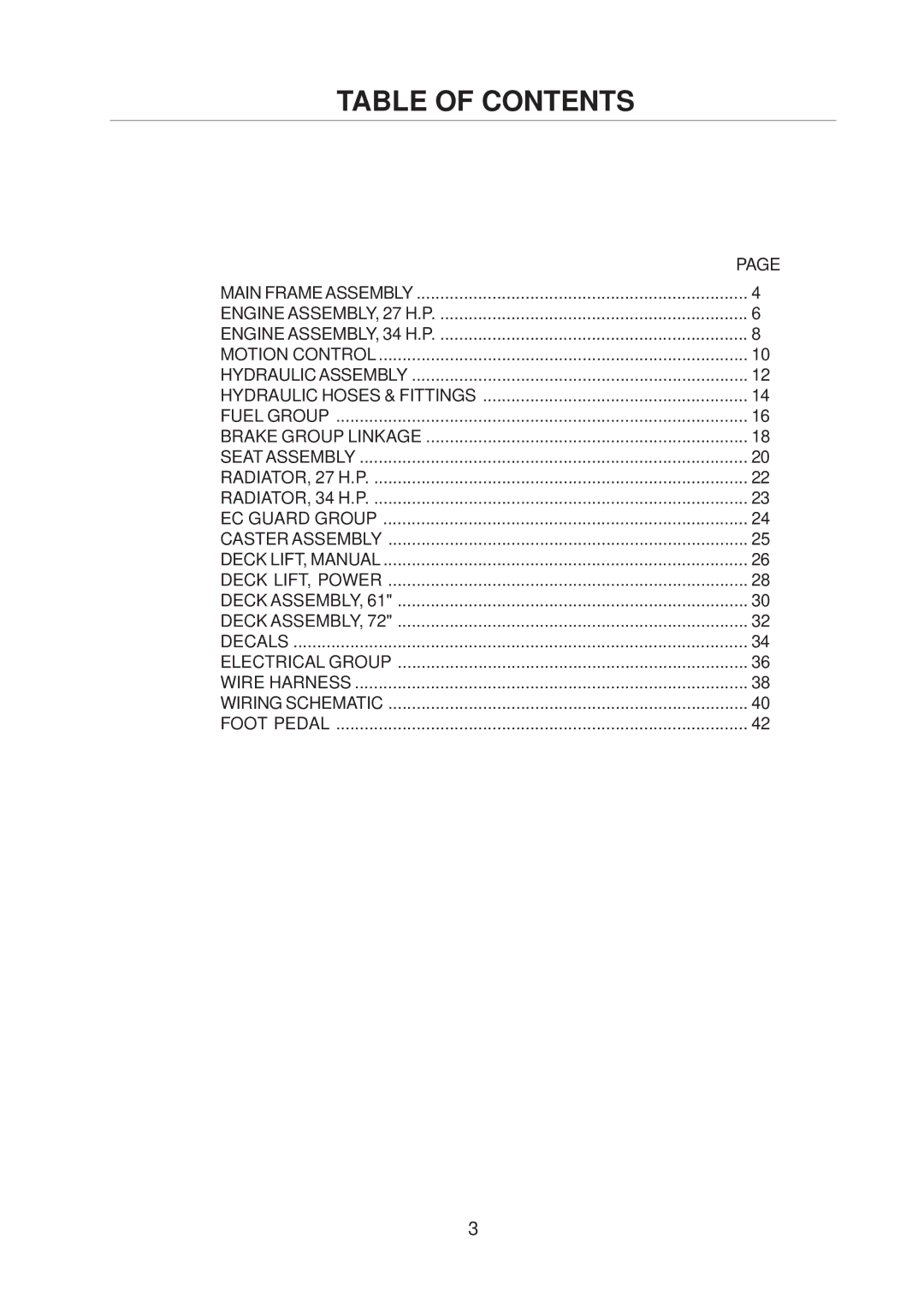 Husqvarna 968999223 / BZE7234D, 968999221 / BZE6127D, 968999222 / BZE6134D manual Table of Contents 