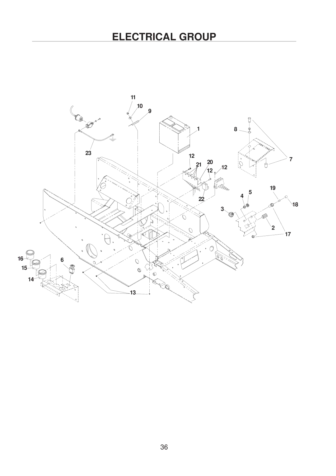 Husqvarna 968999223 / BZE7234D, 968999221 / BZE6127D, 968999222 / BZE6134D manual Electrical Group 