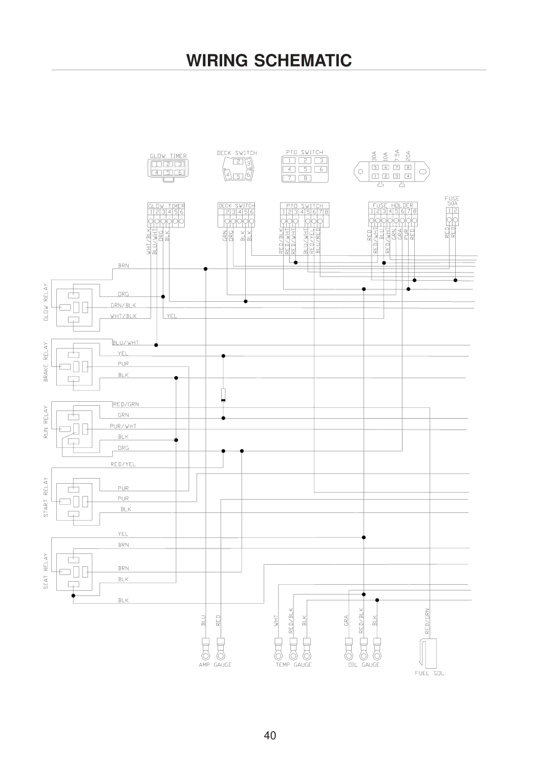 Husqvarna 968999221 / BZE6127D, 968999223 / BZE7234D, 968999222 / BZE6134D manual Wiring Schematic 