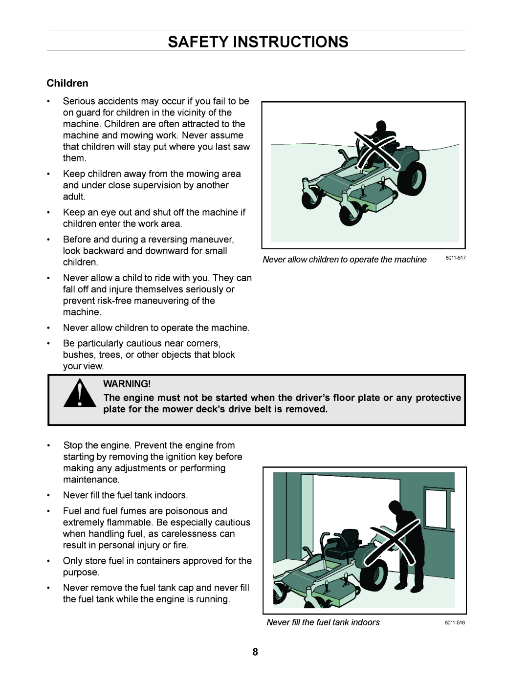 Husqvarna 968999250, Z4818BIA manual Children 