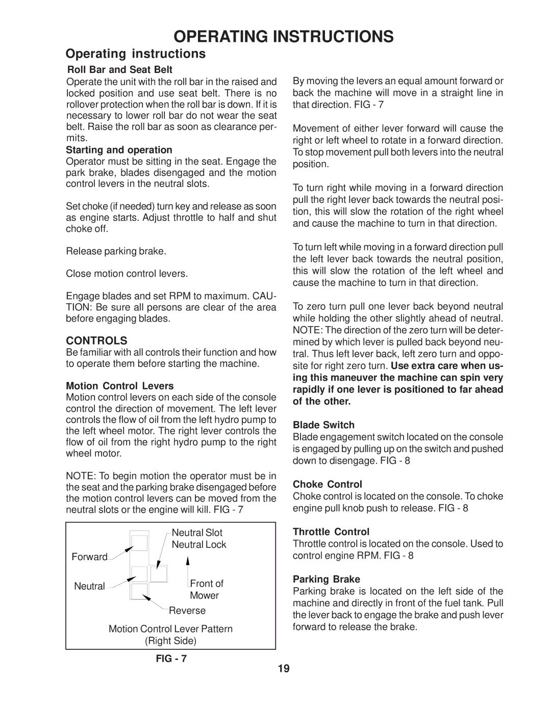 Husqvarna LZ5225TKAA, LZ6123LTKOA, LZ6125TKAA, LZ6127TKOA, LZ7227TKOA manual Operating Instructions, Operating instructions 