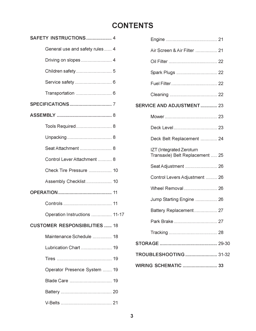 Husqvarna 968999276 / CZ4818BIA manual Contents 