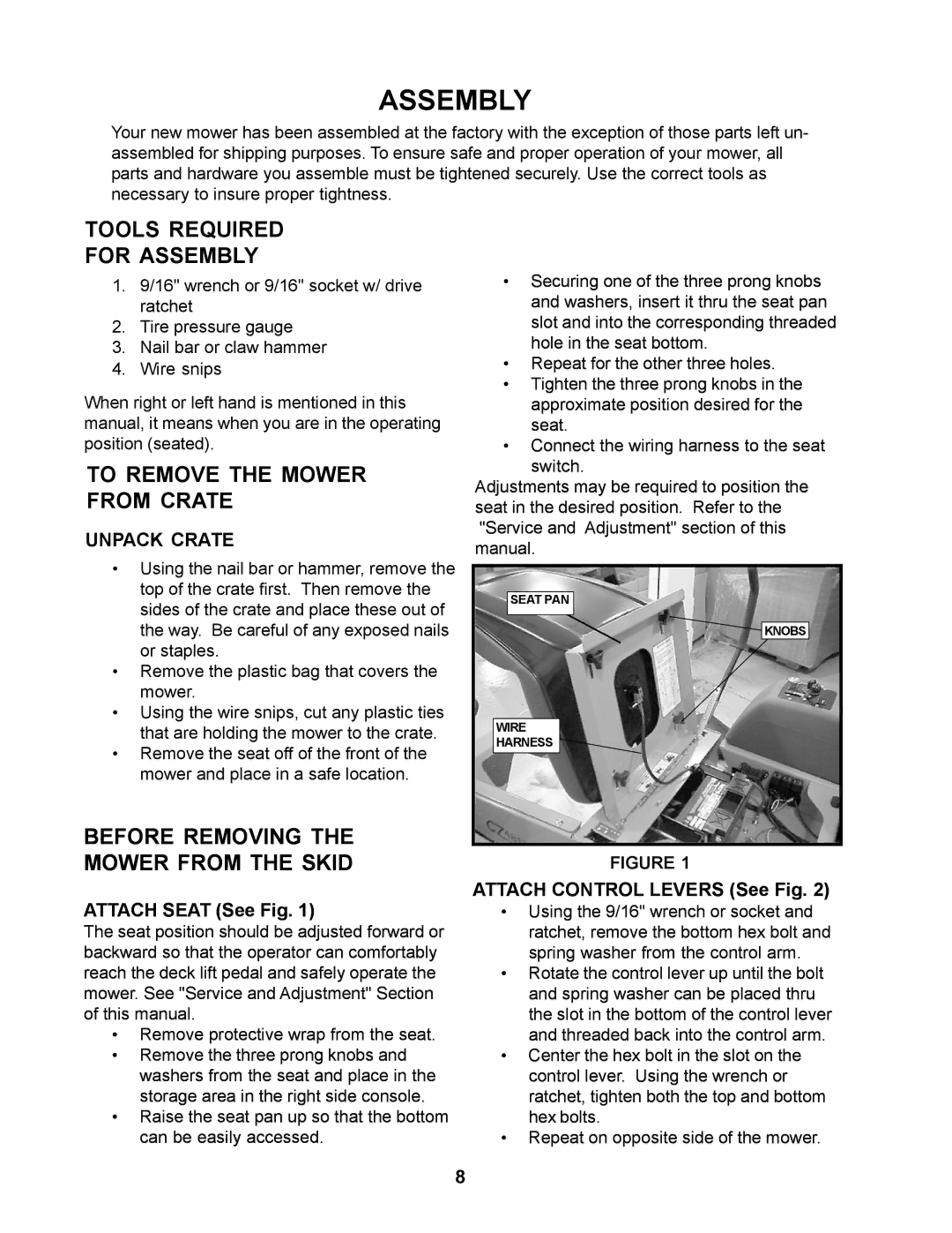 Husqvarna 968999276 / CZ4818BIA manual Tools Required For Assembly, To Remove the Mower from Crate, Unpack Crate 