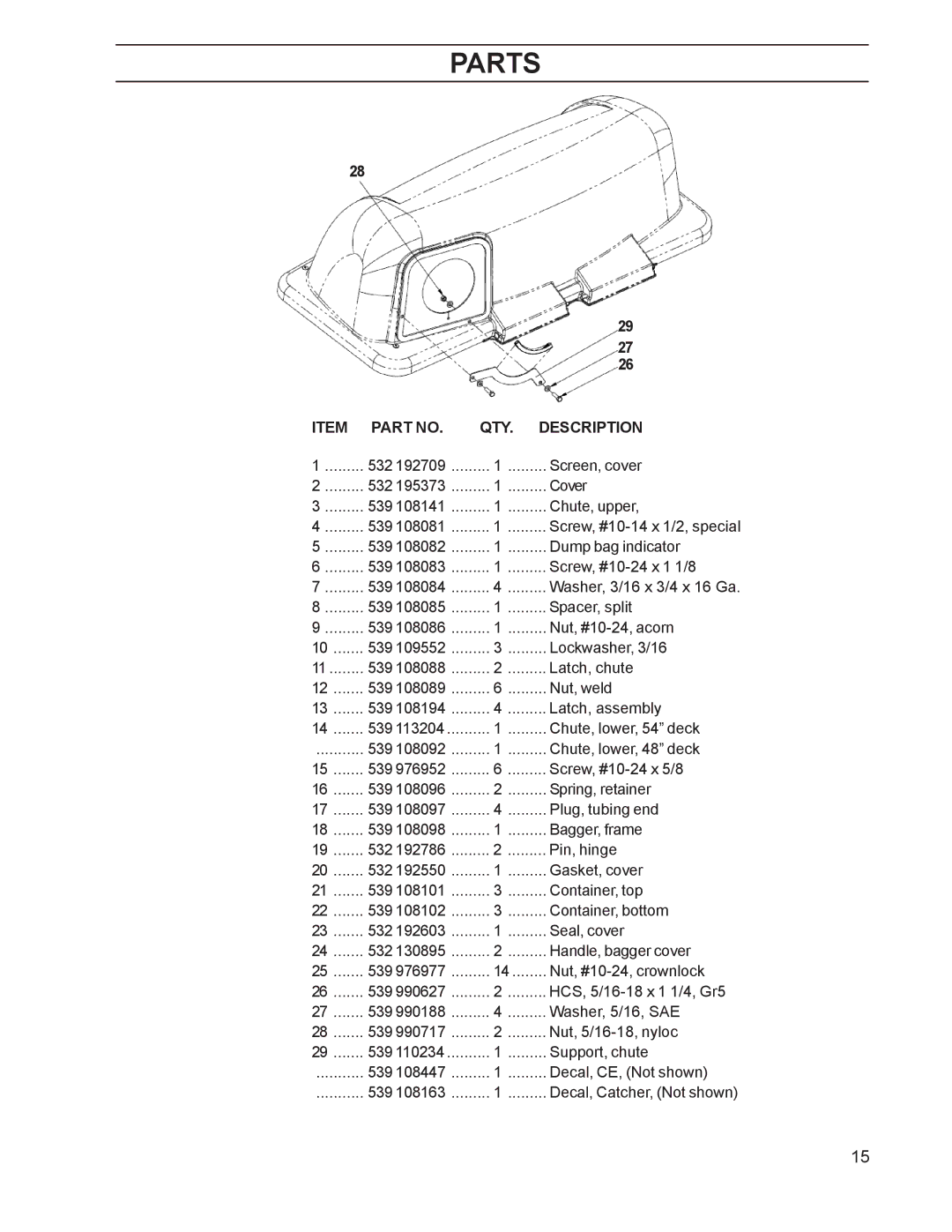 Husqvarna 968999515 manual QTY Description 